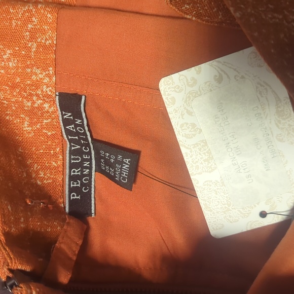 NWT Peruvian Connection shimmer 100% linen mandala dress - Picture 7 of 10